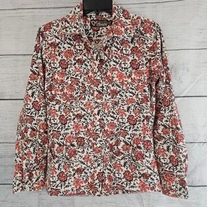 Cowgirl Hardware Women's S Small Western Pearl Snap Longsleeve Floral Shirt L734